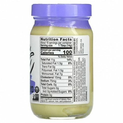 Chosen Foods, Жареный чесночный майонез, 8 жидких унций (237 мл)