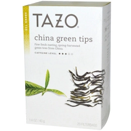 Tazo Teas, Китайский зеленый чай из верхних листьев, 20 фильтрующих пакетиков, 1.4 унций (40 г)