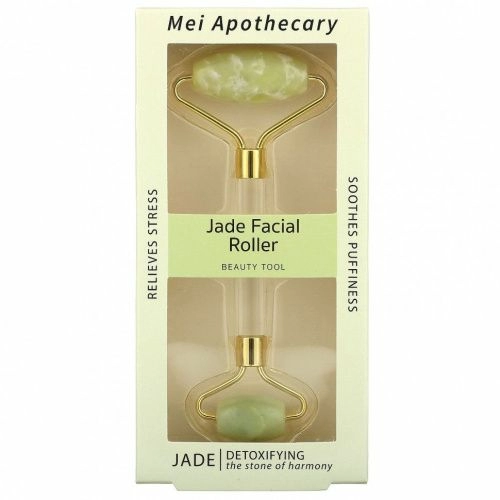 Mei Apothecary, массажер-ролик для лица из нефрита, 1 шт