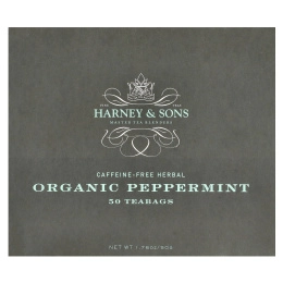 Harney & Sons, травяной чай, органическая перечная мята, без кофеина, 50 чайных пакетиков, 50 г (1,76 унции)