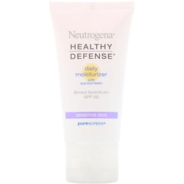 Neutrogena, Healthy Defense, ежедневный увлажняющий крем с солнцезащитным кремом, SPF 50 широкого спектра действия, для чувствительной кожи, 1,7 ж. унц. (50 мл)