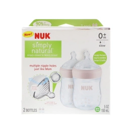 NUK, Simply Natural, бутылочки, для девочек, от 0 месяцев, 3 штуки, 5 унц. (150 мл) каждая