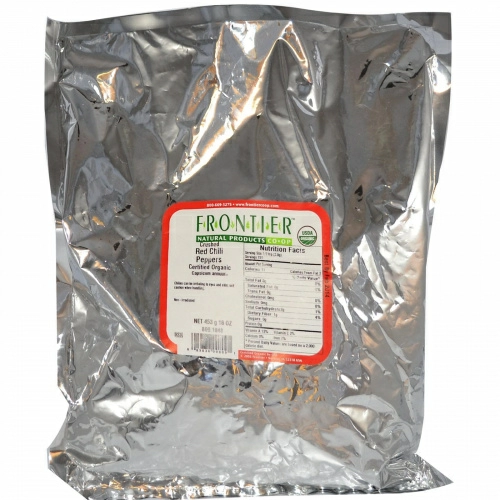 Frontier Natural Products, Органический измельченный красный перец чили 16 унции (453 г)
