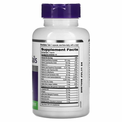 Витамины для Кожи, Волос и Ногтей Natrol, 60 капсул