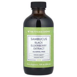 The Vitamin Shoppe, Экстракт черной бузины самбука, без спирта, 236 мл (8 жидк. Унций)