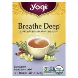 Yogi Tea, Breathe Deep®, без кофеина, 16 чайных пакетиков, 32 г (1,12 унции)
