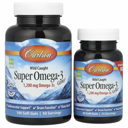 Супер Омега-3 Carlson Labs 1 200 мг, 130 мягких таблеток 