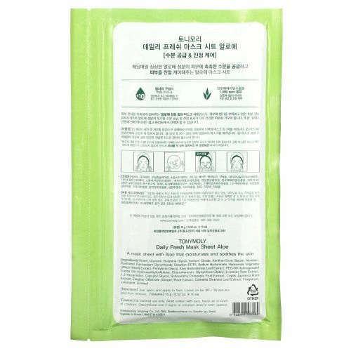 Tony Moly, Daily Fresh Mask Sheet, Aloe, 10 Sheets, 10 oz (150 g)