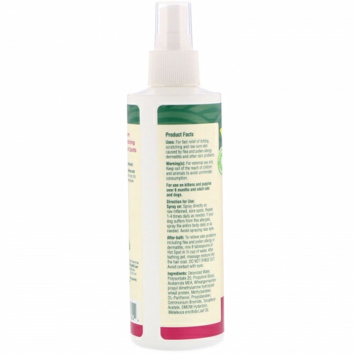 petnc NATURAL CARE, Натуральный уход за домашними животными, спрэй для воспаленных участков, для всех животных, 8 жид.унц. (237 мл.)