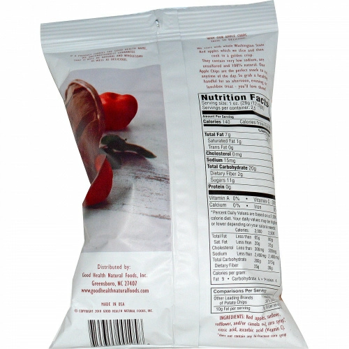 Good Health Natural Foods, Яблочные чипсы, оригинальные, 2,5 унц. (70,1 г)