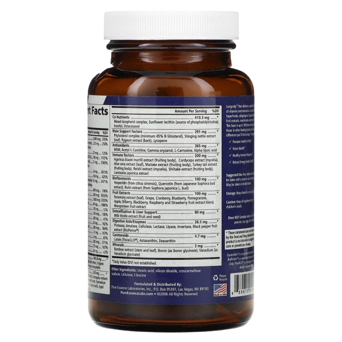 Pure Essence, Долголетие для мужчин, 120 таблеток