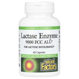 Natural Factors, Lactase Enzyme, 9000 FCC ALU, 60 капсул