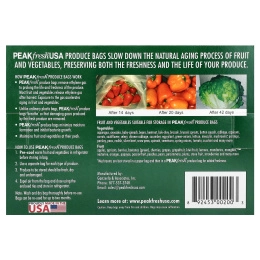 PEAKfresh USA, Многоразовые пакеты для хранения продуктов, 10 - 12 x 16 дюймов, с проволочным креплением