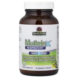 Nature's Answer, MulleinX® Respiratory, NAC и цинк, 90 вегетарианских капсул