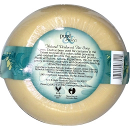 Pure & Basic, Натуральное дезодорирующее мыло, зеленый чай, кусок 180 г