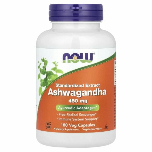 Now Foods, Ашвагандха, 450 мг, 180 вегетарианских капсул