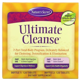 Nature's Secret, Ultimate Cleanse, Программа для всего тела из 2 частей, 2 бутылки, 120 таблеток в каждой