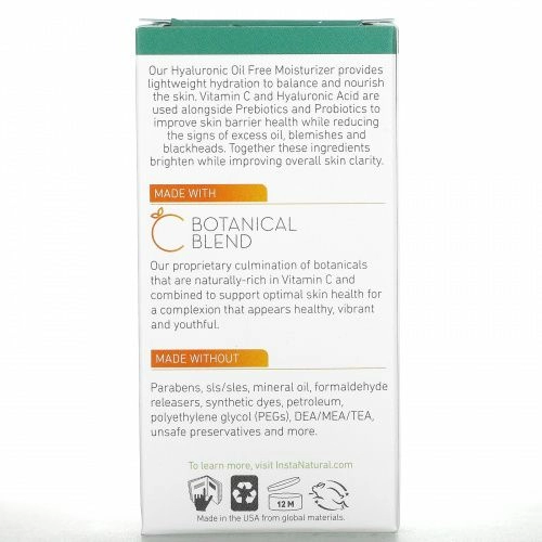 InstaNatural, Hyaluronic Oil Free Moisturizer, 1.7 fl oz (50 ml)