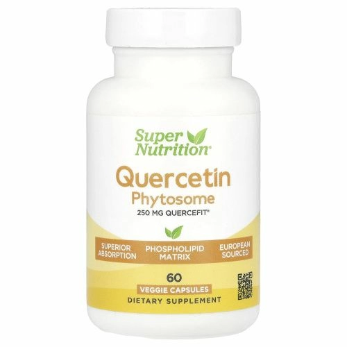 Super Nutrition, Quercetin Phytosome Quercefit®, фитосомы кверцетина, 250 мг, 60 растительных капсул