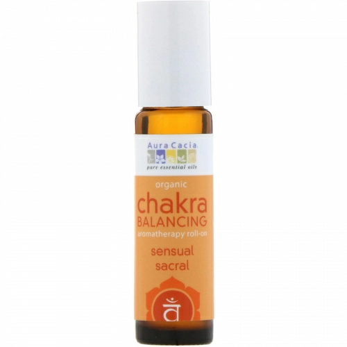 Aura Cacia, Органическая роликовая ароматерапия для балансировки чакр, сакральные чувства, 9,2 мл (0,31 жидкой унции)