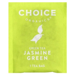 Choice Organic Teas, зеленый чай, зеленый жасмин, 16 чайных пакетиков, 24 г (0,85 унции)