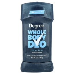 Degree, Whole Body Deo, дезодорант-стик, предотвращающий трение, Ocean Rush, 85 г (3 унции)