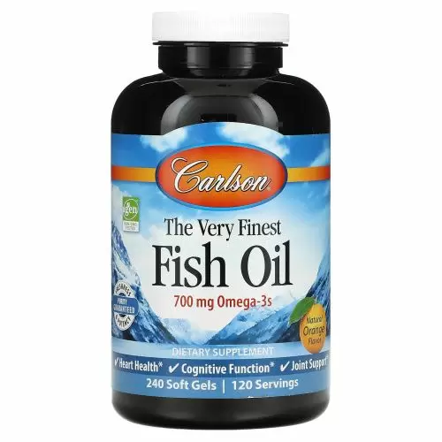 Carlson Labs, Самый лучший рыбий жир, натуральный апельсиновый вкус, 700 мг, 240 мягких таблеток