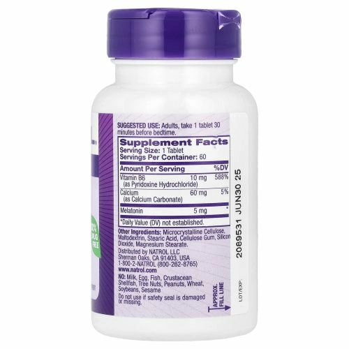Natrol, Мелатонин, Экстра сила, 5 мг, 60 таблеток