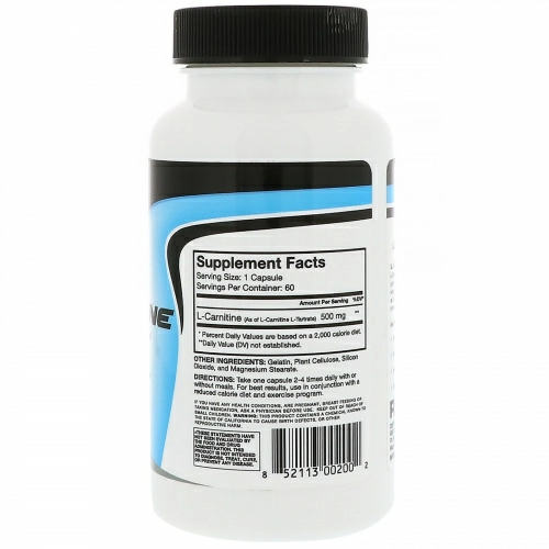 RSP Nutrition, L-Carnitine, 60 Capsules