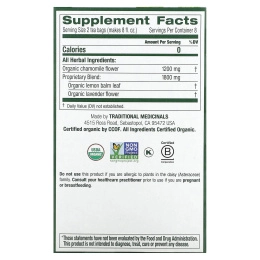 Traditional Medicinals, органическая ромашка и лаванда, без кофеина, 16 упакованных чайных пакетиков, 24 г (0,85 унции)