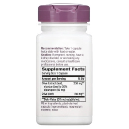 Nature's Way, премиальный экстракт, листья оливкового дерева, с повышенной силой действия, 250 мг, 60 веганских капсул