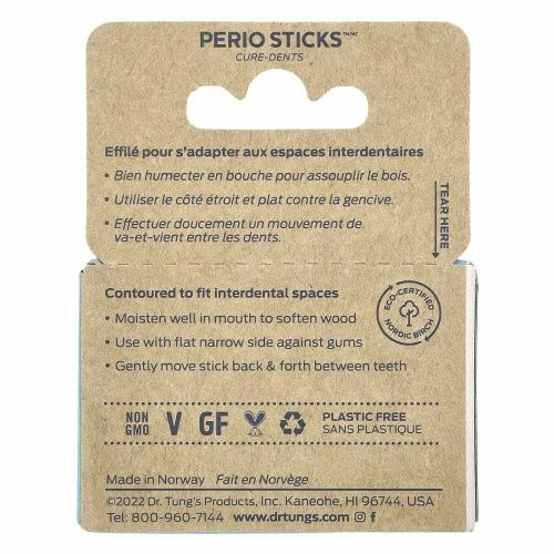 Dr. Tung's, Perio Sticks, палочки для удаления налета, тонкие 80 шт