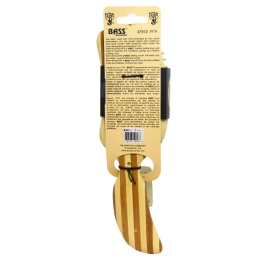 Bass Brushes, Изогнутая щетка для волос, с деревянными щетинками и полосатой бамбуковой ручкой, 1 щетка для волос