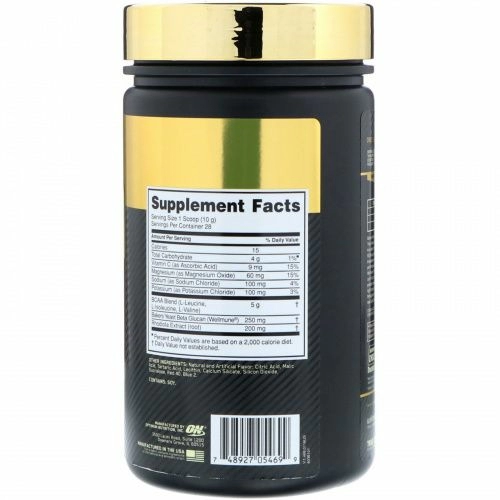 Optimum Nutrition, Gold Standard, аминокислоты с разветвлённой цепью, тренировка + восстановление, клюквенный лимонад, 9,9 унц. (280 г)