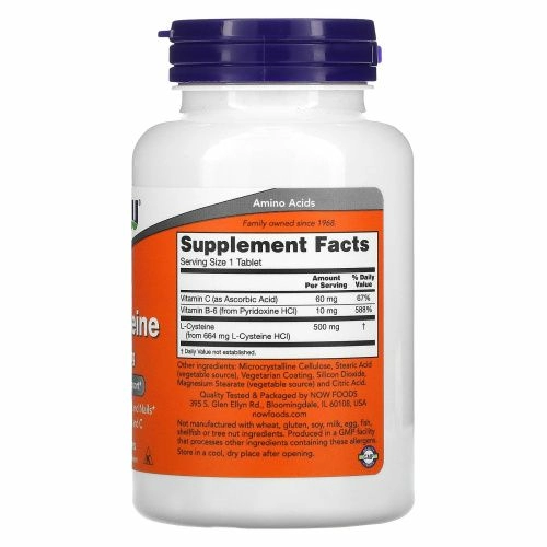 Now Cysteine 500 mg, 100 таб.