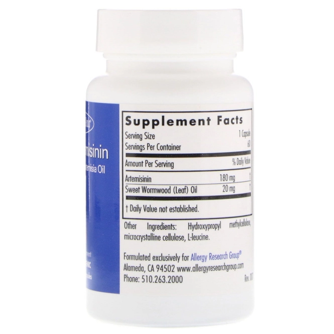 Allergy Research Group, Super Artemisinin, 60 вегетарианских капсул