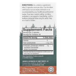 Fungi Perfecti, Кордицепс, 120 растительных капсул