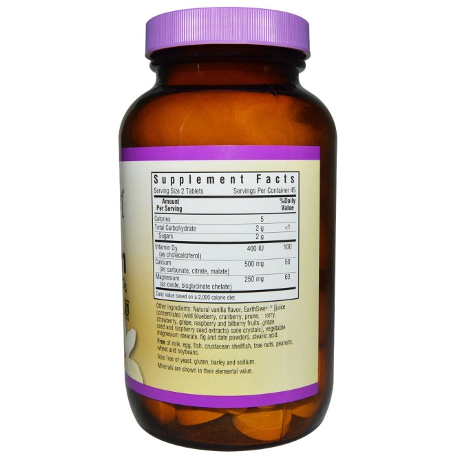 Bluebonnet Nutrition, EarthSweet Chewables, Calcium, Magnesium & Vitamin D3, 90 Tablets