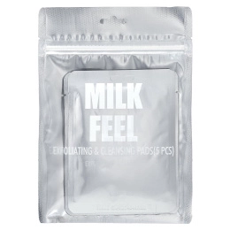 Lapcos, Milk Feel, отшелушивающие и очищающие диски, 5 шт., по 7 г (0,24 унции) каждый