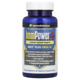 American Biosciences, ImmPower® +, AHCC® Plus FWGE-SC®, 60 вегетарианских капсул