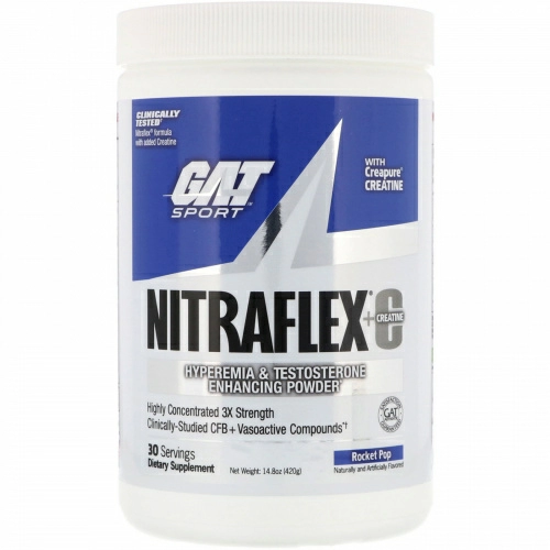 GAT, Nitraflex+Creatine, Rocket Pop, 14.8 oz (420 g)
