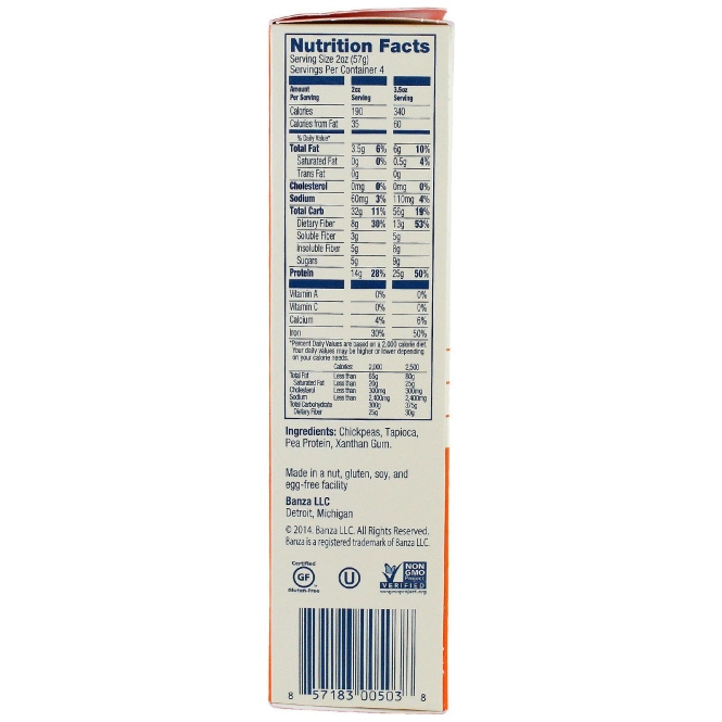 Banza, Нут в оболочке, Паста, 8 унций (227 г)