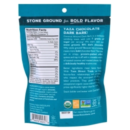 Taza Chocolate, Organic, 80% Dark Bark Chocolate Snacking Thins, Coconut Almond, 4.2 oz (119 g)