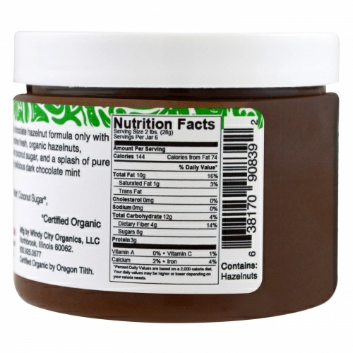 Rawmio, Organic, Hazelnut Mint, 6 oz (170 g)