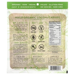 NUCO, Органические кокосовые роллы, оригинальные, 5 роллов по 14 г