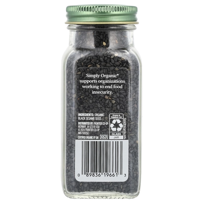 Simply Organic, Семена черного кунжута, 80 г (2,82 унции)