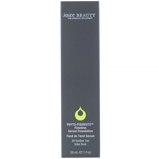 Juice Beauty, Phyto-Pigments, Flawless Serum Foundation, 20 Golden Tan, 1 fl oz (30 ml)