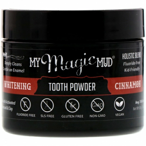 My Magic Mud, Отбеливающий зубной порошок, вкус корицы, 1,06 унц. (30 г)