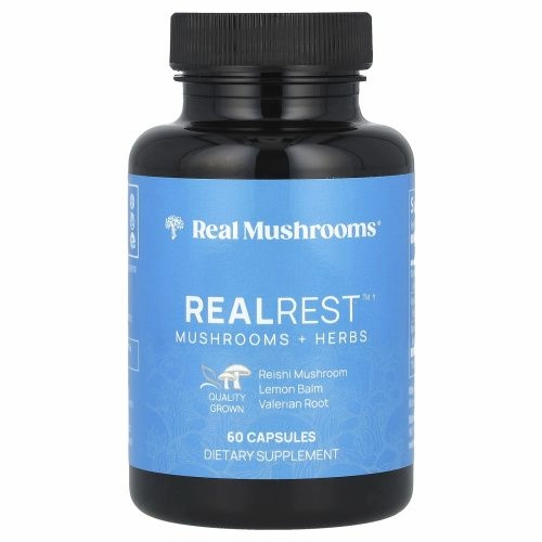 Real Mushrooms, RealRest, грибы и травы`` 60 капсул