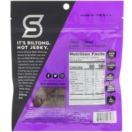 Stryve Foods, Protein Snacks, Gourmet Beef Biltong, Original, 2.25 oz (64 g)